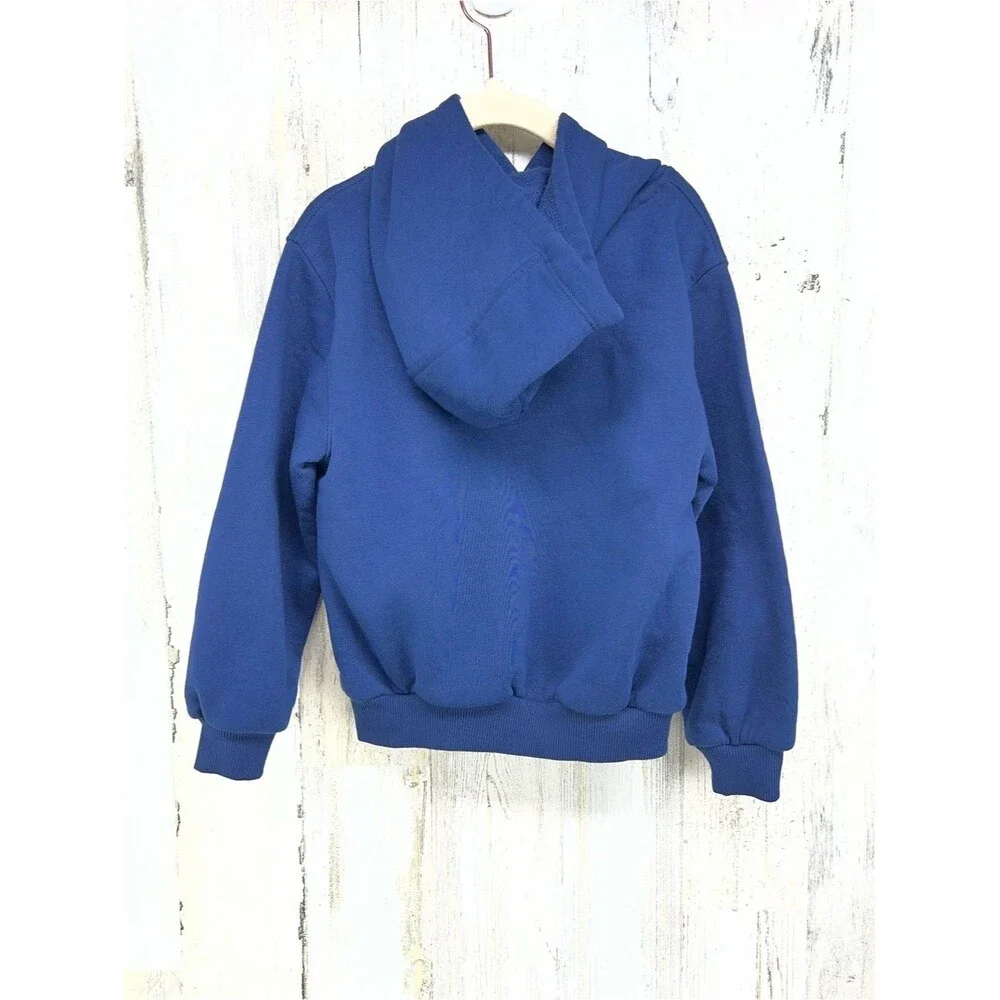 Nike Hoodie Navy Blue Kids XS 4 Fleece Lined Embroidered Logo